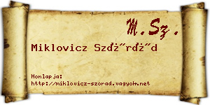Miklovicz Szórád névjegykártya